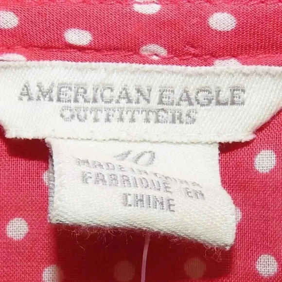 American Eagle Outfitters Womens Red Polka Dot Short Sleeve Short NWT - Picture 7 of 12